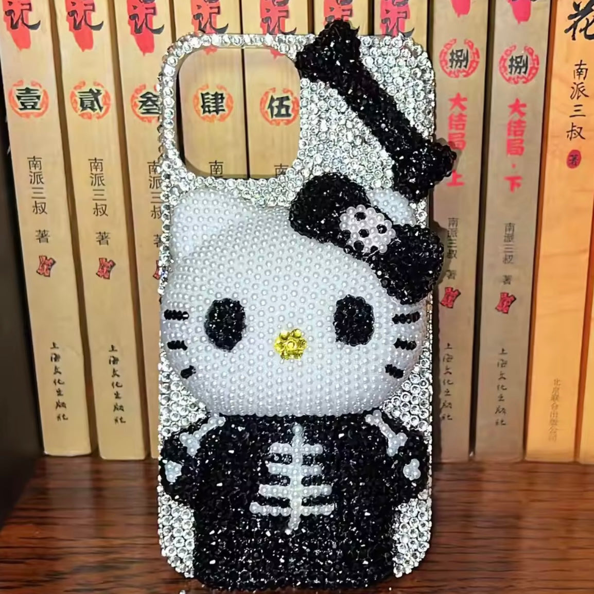 Skull Kitty Rhinestone Bedazzle Case
