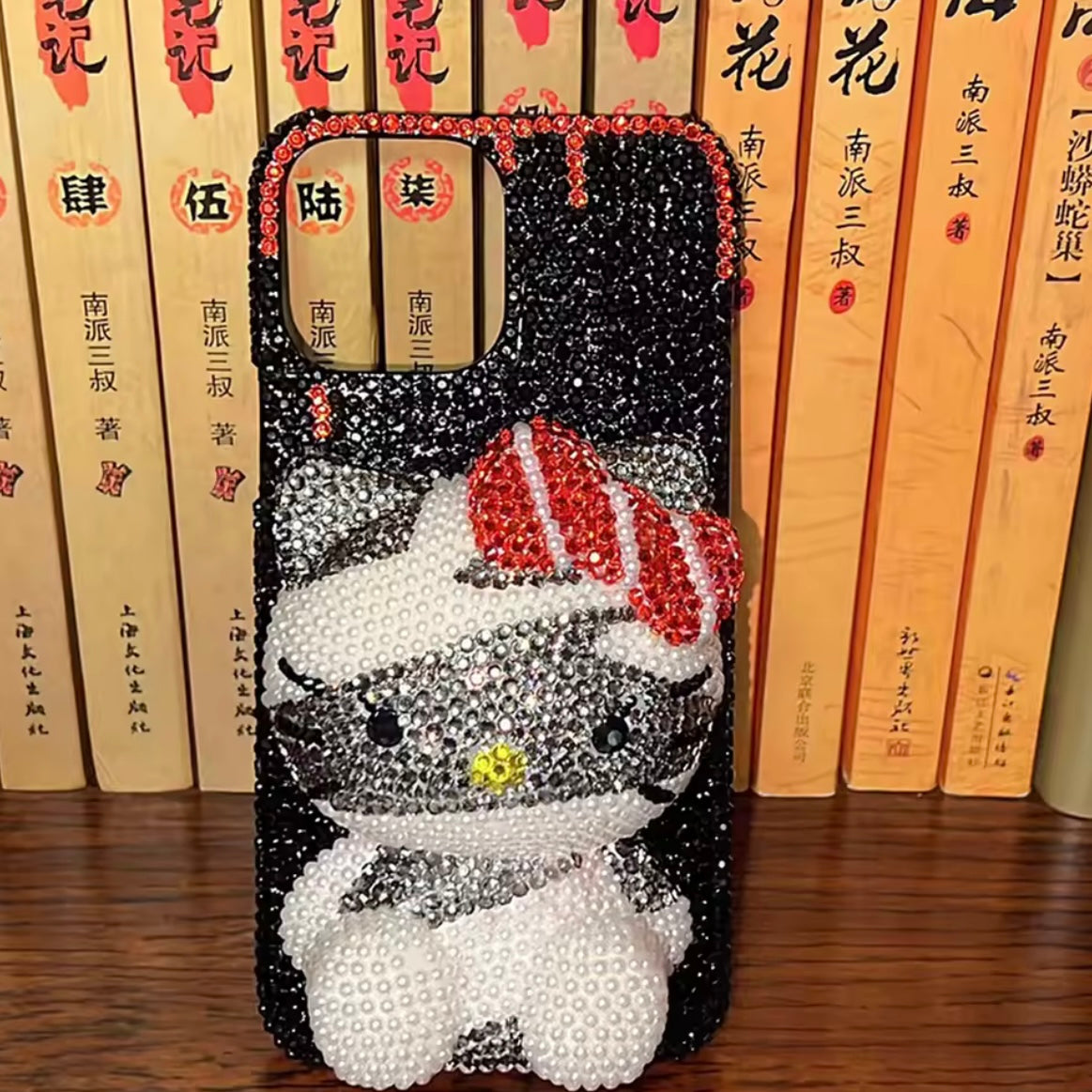 Skull Kitty Rhinestone Bedazzle Case