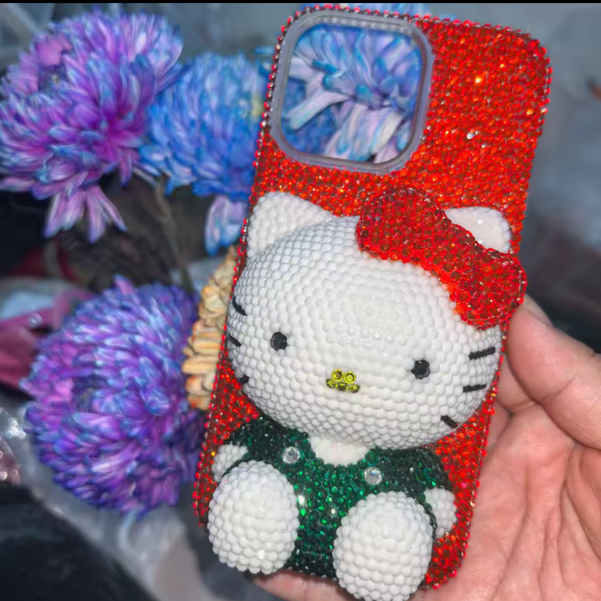 Rhinestone Kitty Bedazzled Case