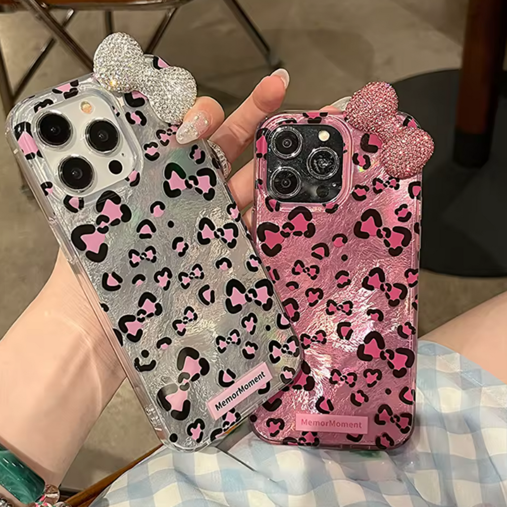 Kitty Leopard w a Bow Phone Case