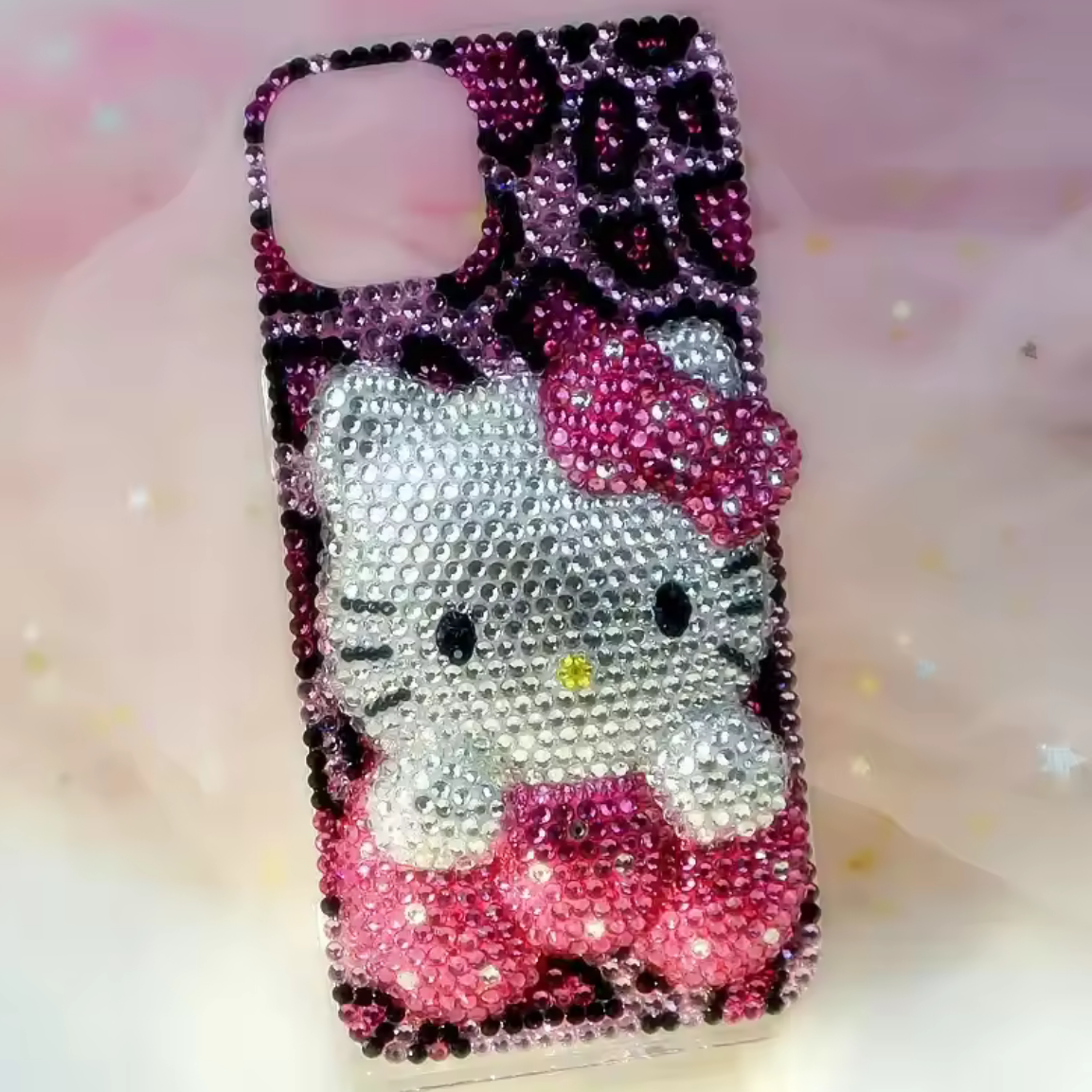 Pink Leopard Print Bedazzle Phone Case