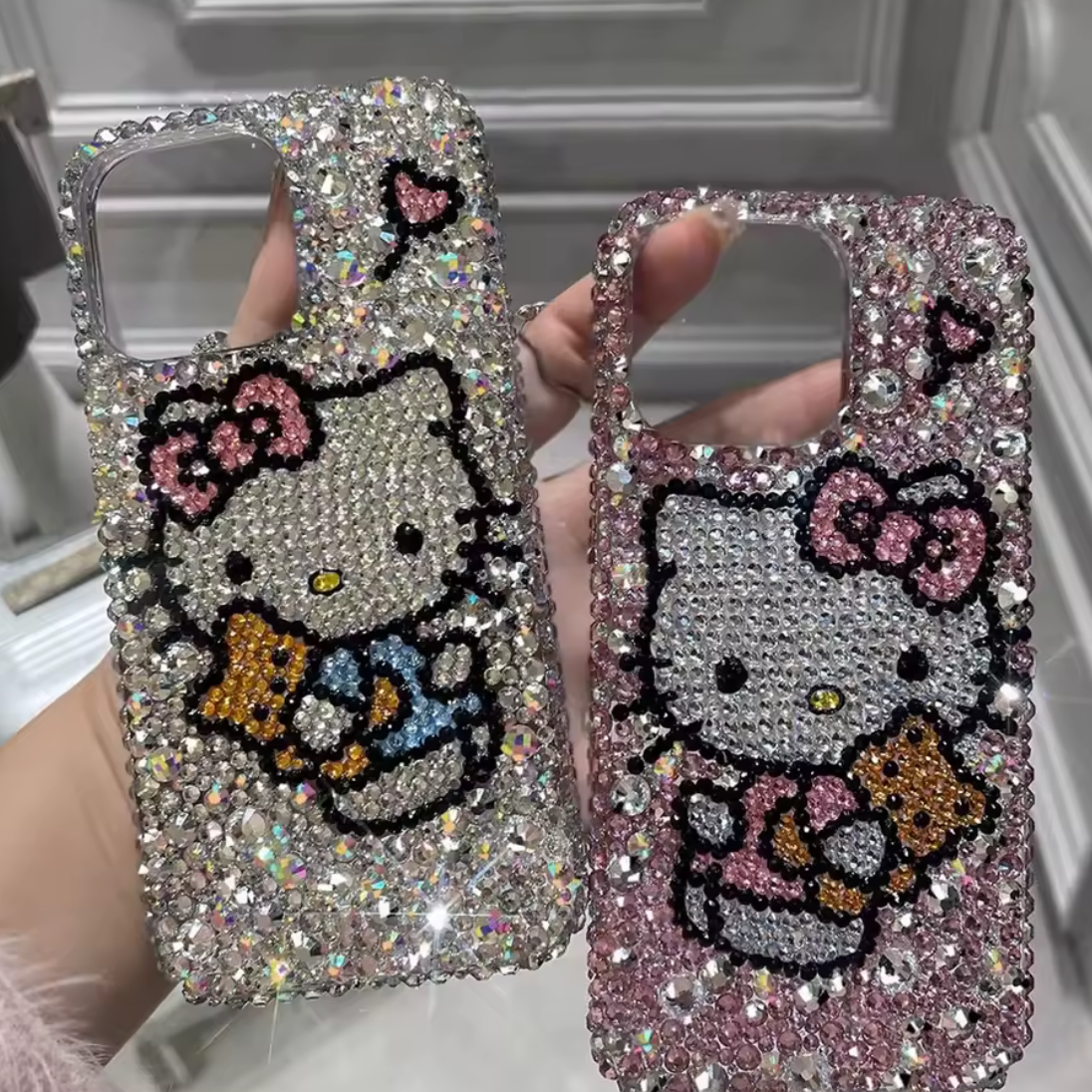 Hugging Bear Rhinestone Phone Case